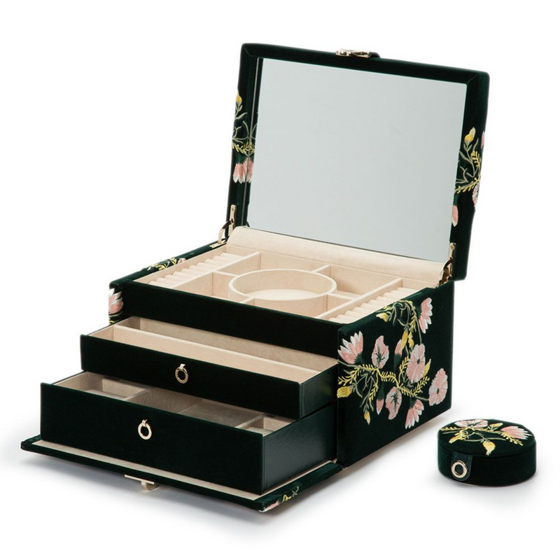 Zoe Forest Green Medium Jewellery Box