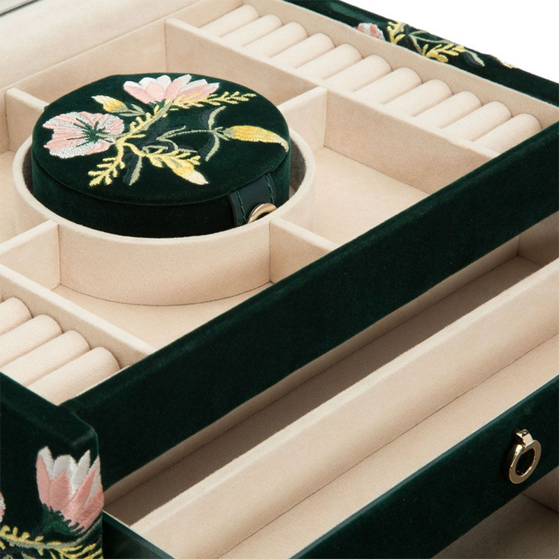 Zoe Forest Green Medium Jewellery Box