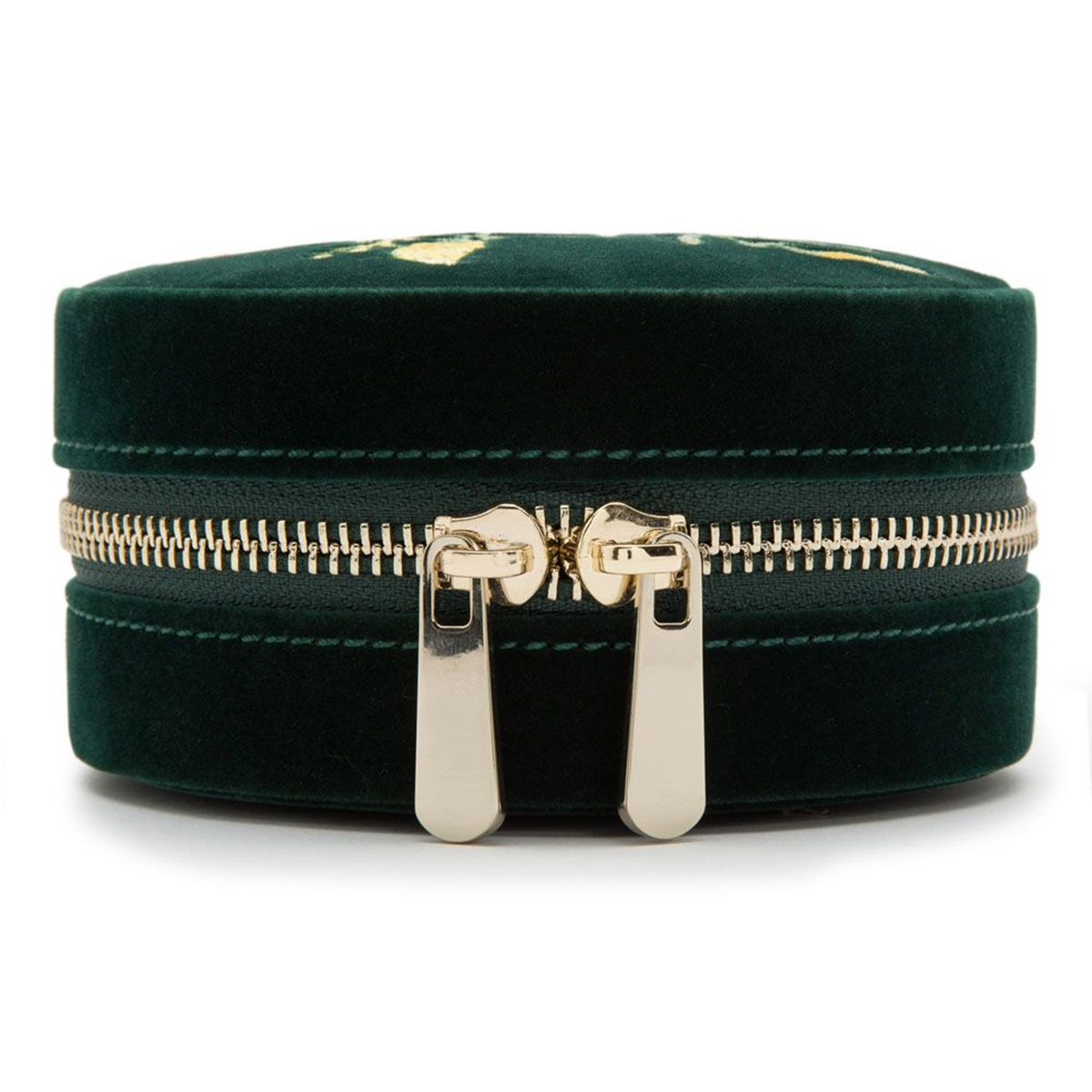 Zoe Forest Green Round Travel Jewellery Case