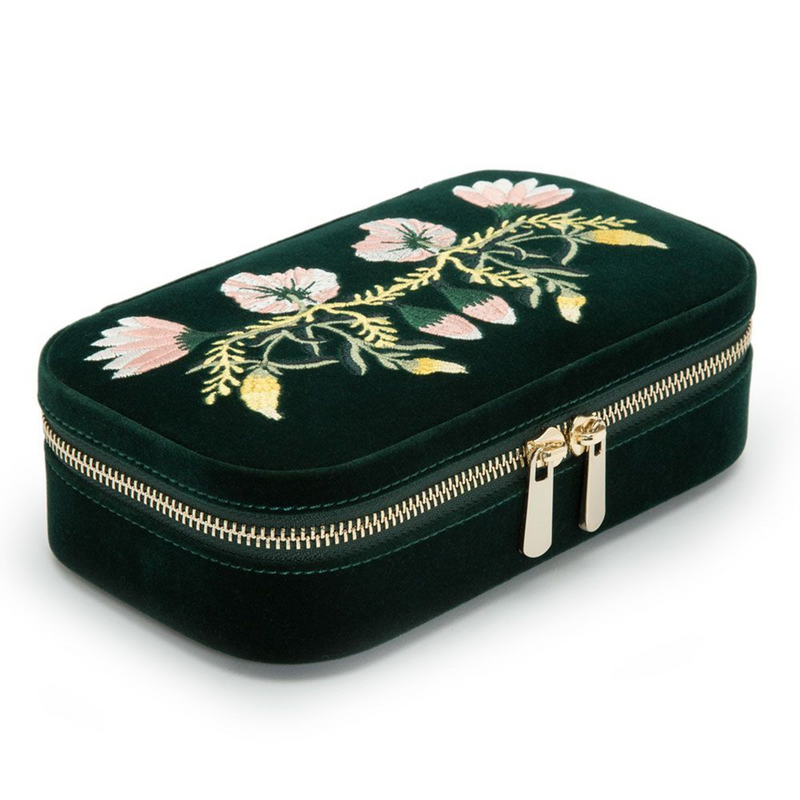 Zoe Forest Green Travel Jewellery Case