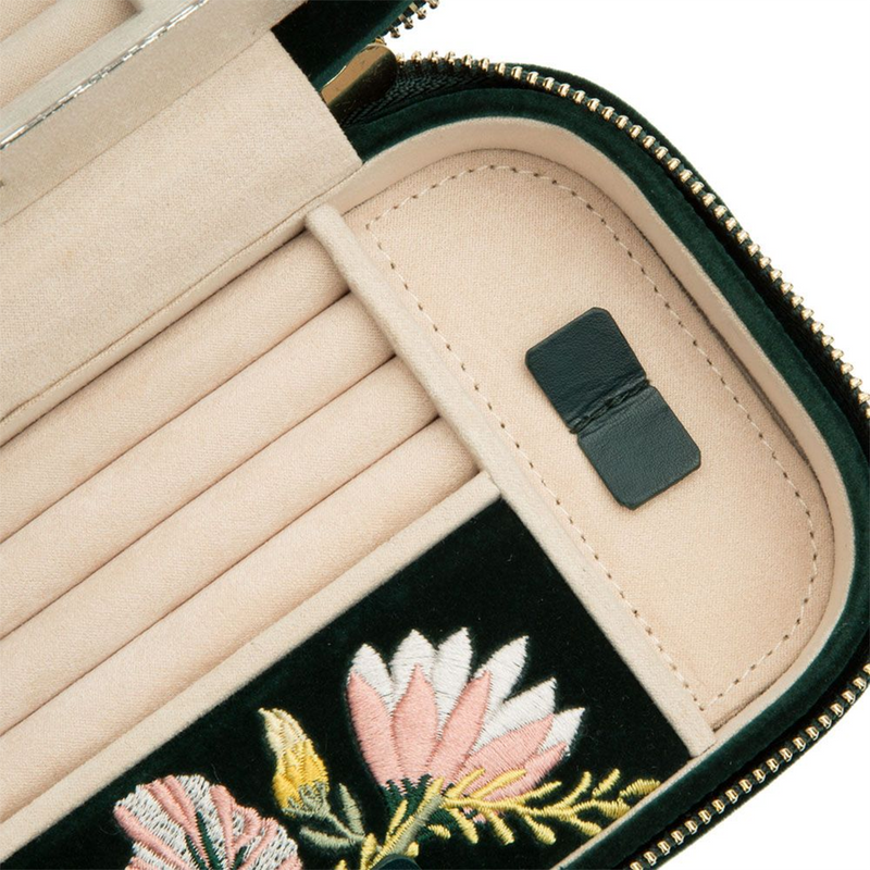 Zoe Forest Green Travel Jewellery Case