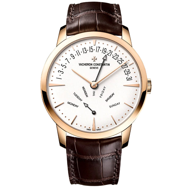Vacheron Constantin Patrimony Retrograde Day-Date 18ct Pink Gold Silver Dial Automatic Watch - Berry's Jewellers