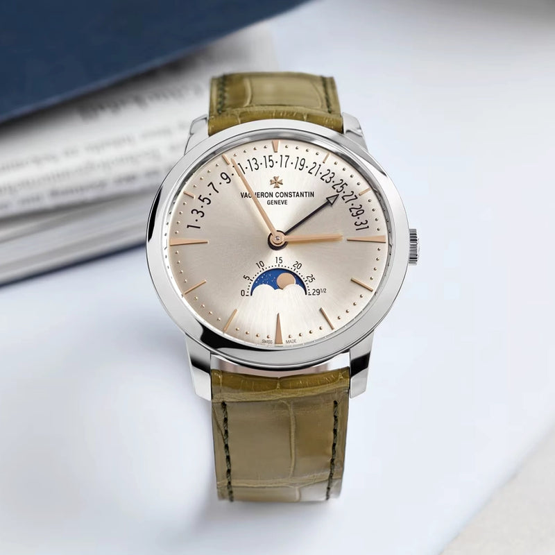 Vacheron Constantin Patrimony Moonphase Retrograde 42.5mm 18ct White Gold Watch - Berry's Jewellers
