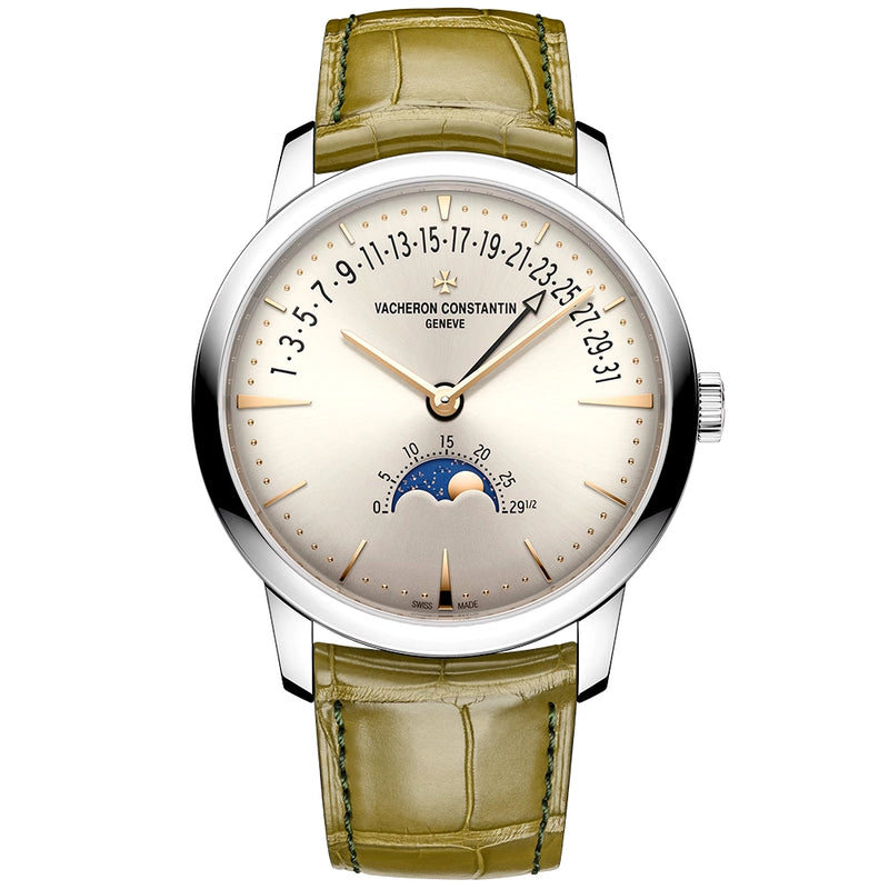 Vacheron Constantin Patrimony Moonphase Retrograde 42.5mm 18ct White Gold Watch - Berry's Jewellers