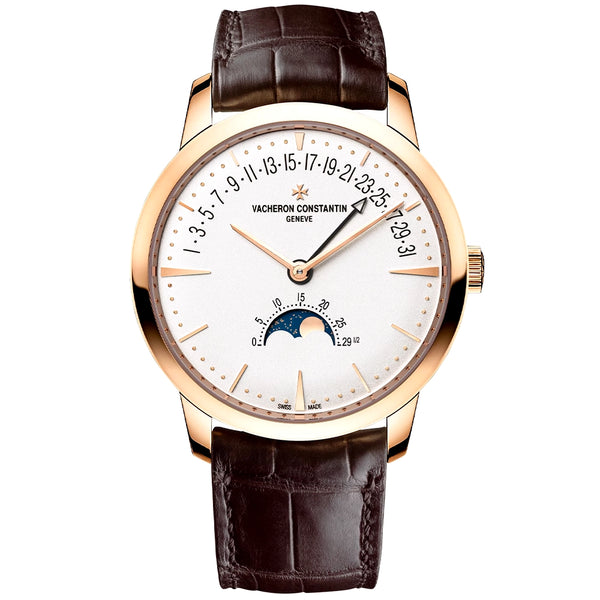 Vacheron Constantin Patrimony Moon Phase Retrograde Date 18ct Pink Gold Mens Watch - Berry's Jewellers