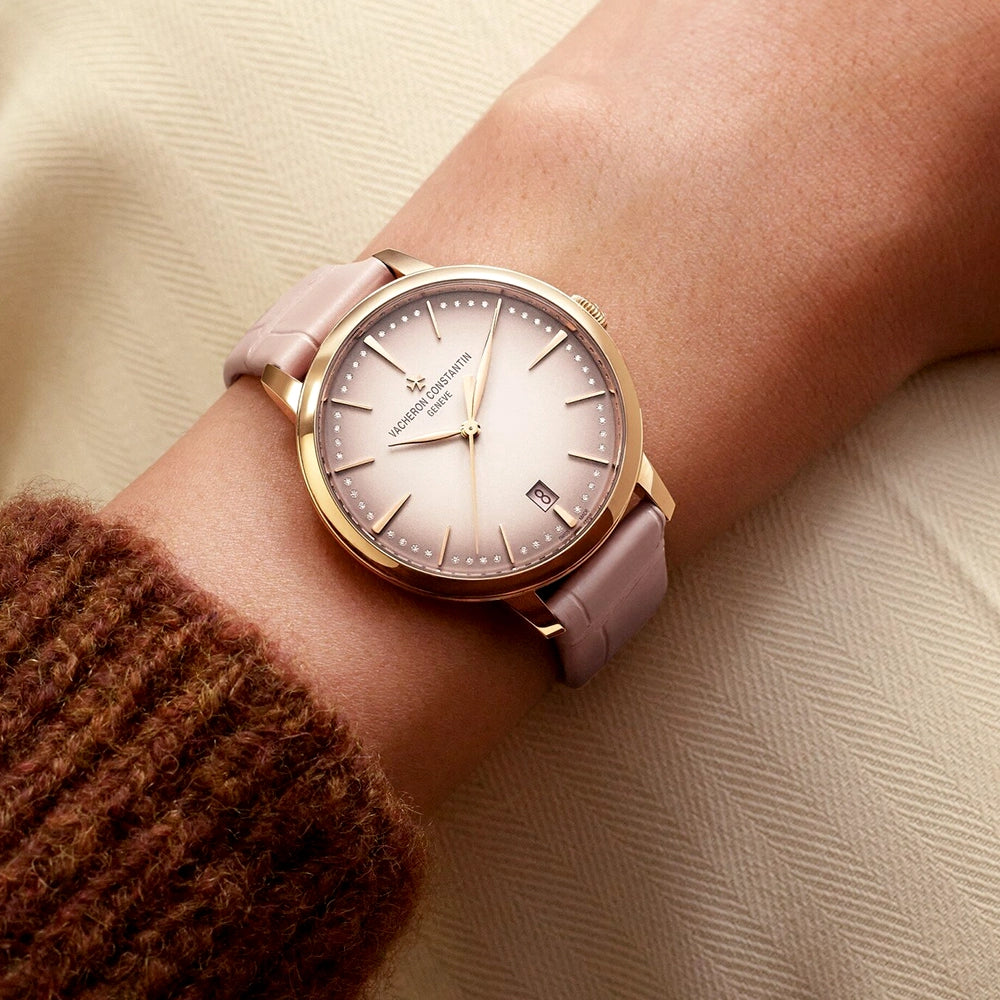 Vacheron Constantin Patrimony Self-Winding 36.5mm 18ct Pink Gold Diamond Set Watch - Berry's Jewellers