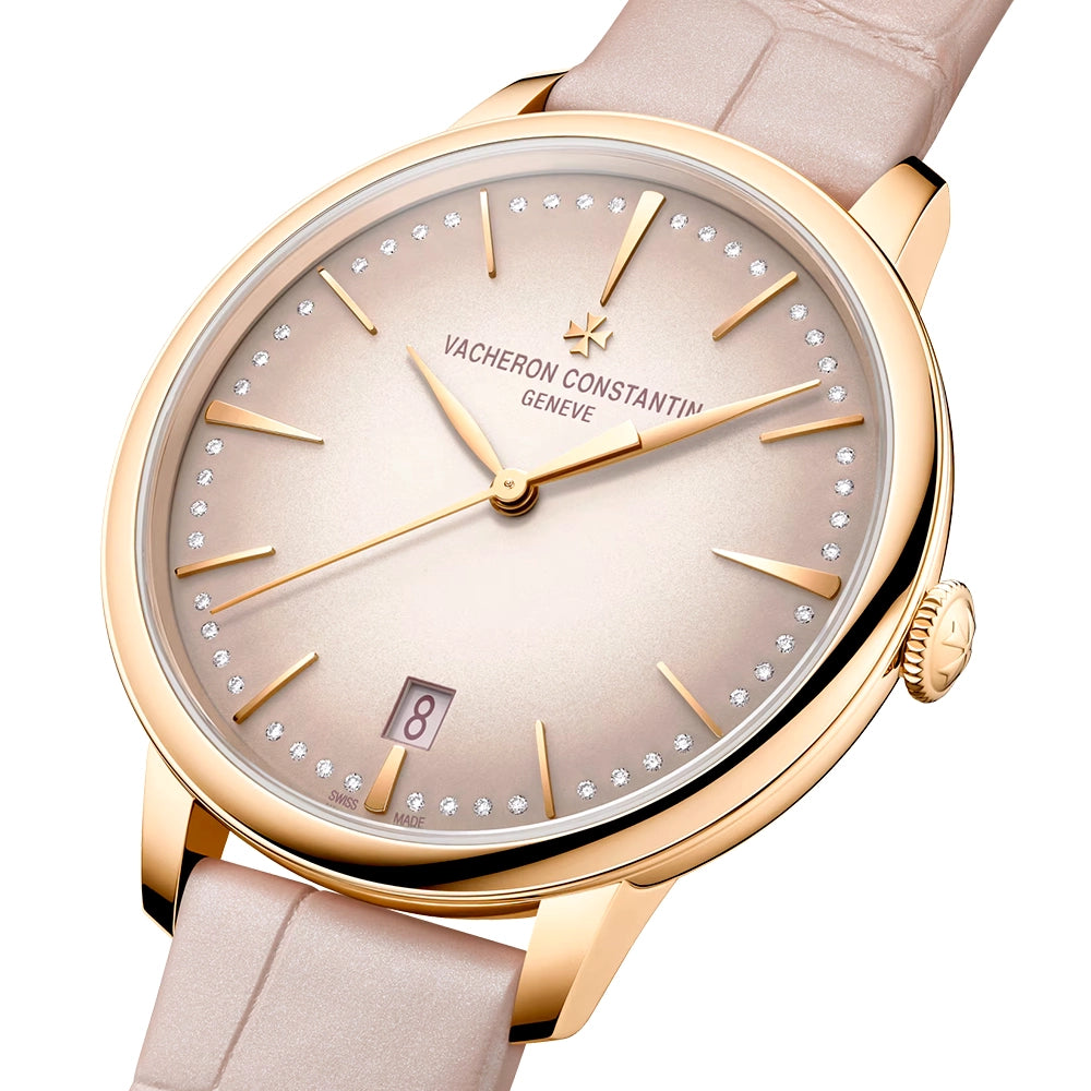Vacheron Constantin Patrimony Self-Winding 36.5mm 18ct Pink Gold Diamond Set Watch - Berry's Jewellers