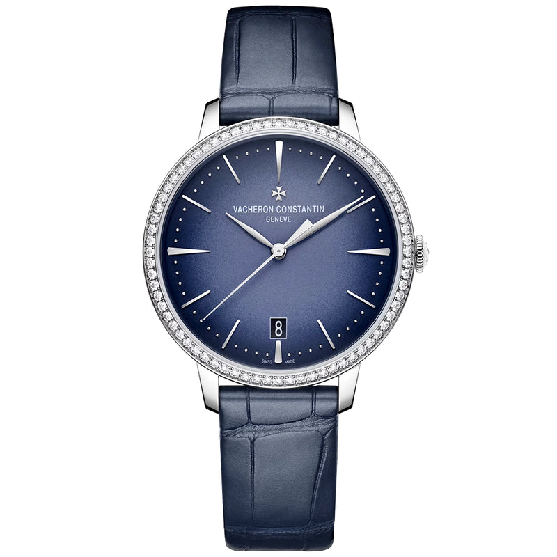 Vacheron Constantin Patrimony Self-Winding 36.5mm 18ct White Gold Diamond Set Strap Watch - Berry's Jewellers