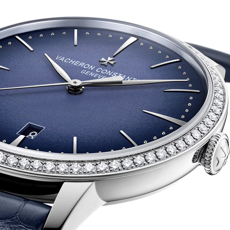 Vacheron Constantin Patrimony Self-Winding 36.5mm 18ct White Gold Diamond Set Strap Watch - Berry's Jewellers