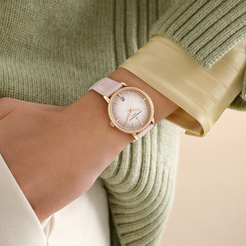 Vacheron Constantin Patrimony Self-Winding 36.5mm 18ct Pink Gold Diamond Bezel Strap Watch - Berry's Jewellers