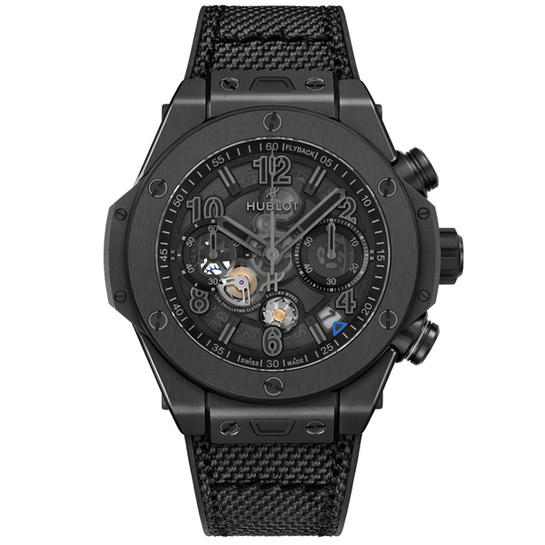 Hublot Big Bang Reloaded 44mm All Black Titanium & Ceramic Skeleton Dial Watch - Berry's Jewellers