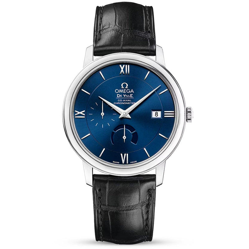 OMEGA De Ville Prestige 39.5mm Blue Power Reserve Dial Mens Watch - Berry's Jewellers
