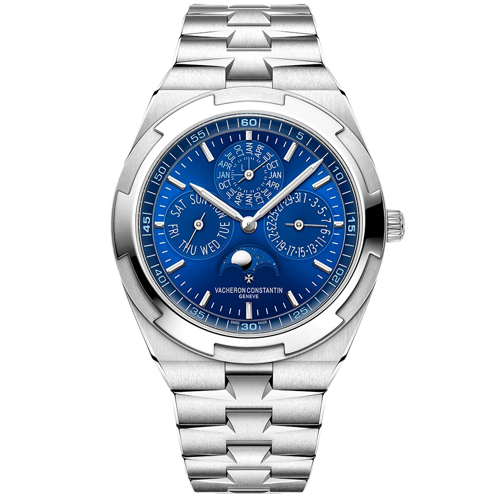 Vacheron Constantin Overseas Perpetual Calendar Ultra-Thin Blue Dial 18ct White Gold Watch - Berry's Jewellers