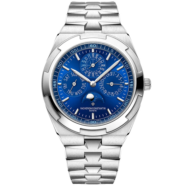 Vacheron Constantin Overseas Perpetual Calendar Ultra-Thin Blue Dial 18ct White Gold Watch - Berry's Jewellers