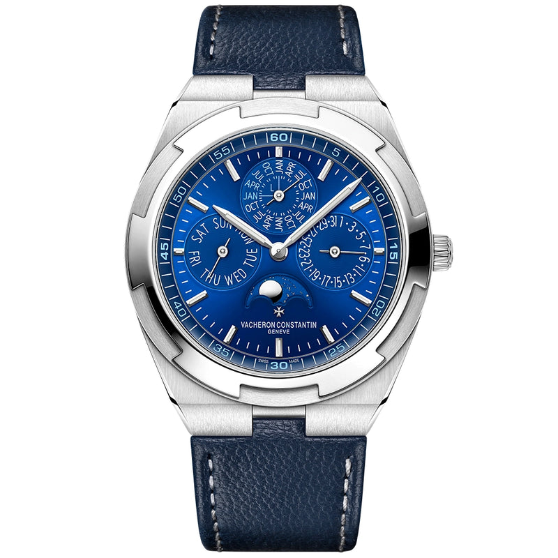 Vacheron Constantin Overseas Perpetual Calendar Ultra-Thin Blue Dial 18ct White Gold Watch - Berry's Jewellers