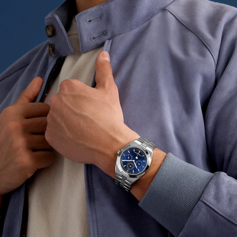 Vacheron Constantin Overseas Perpetual Calendar Ultra-Thin Blue Dial 18ct White Gold Watch - Berry's Jewellers