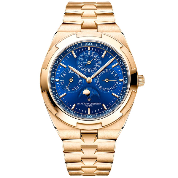 Vacheron Constantin Overseas Perpetual Calendar Ultra-Thin Blue Dial 18ct Pink Gold Watch - Berry's Jewellers