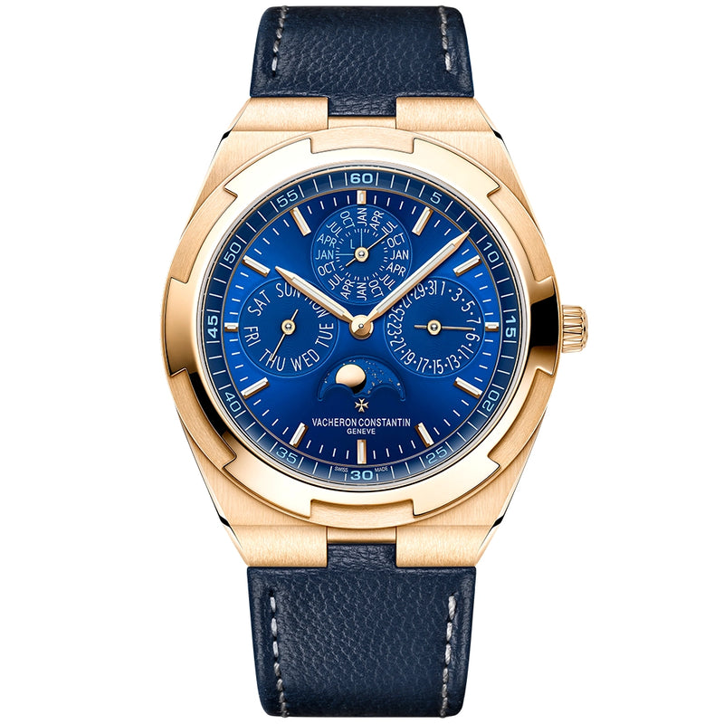 Vacheron Constantin Overseas Perpetual Calendar Ultra-Thin Blue Dial 18ct Pink Gold Watch - Berry's Jewellers