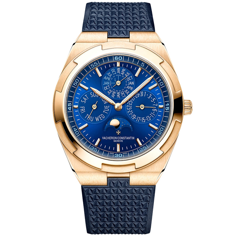 Vacheron Constantin Overseas Perpetual Calendar Ultra-Thin Blue Dial 18ct Pink Gold Watch - Berry's Jewellers
