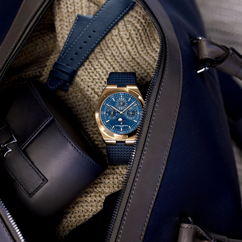 Vacheron Constantin Overseas Perpetual Calendar Ultra-Thin Blue Dial 18ct Pink Gold Watch - Berry's Jewellers