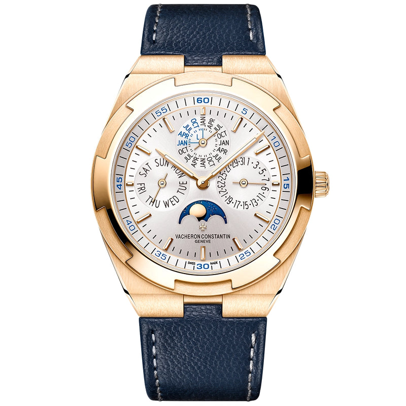 Vacheron Constantin Overseas Perpetual Calendar Ultra-Thin Silver Dial 18ct Pink Gold Watch - Berry's Jewellers
