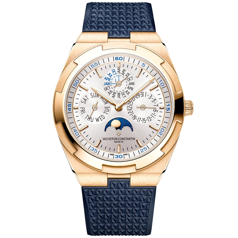 Vacheron Constantin Overseas Perpetual Calendar Ultra-Thin Silver Dial 18ct Pink Gold Watch - Berry's Jewellers