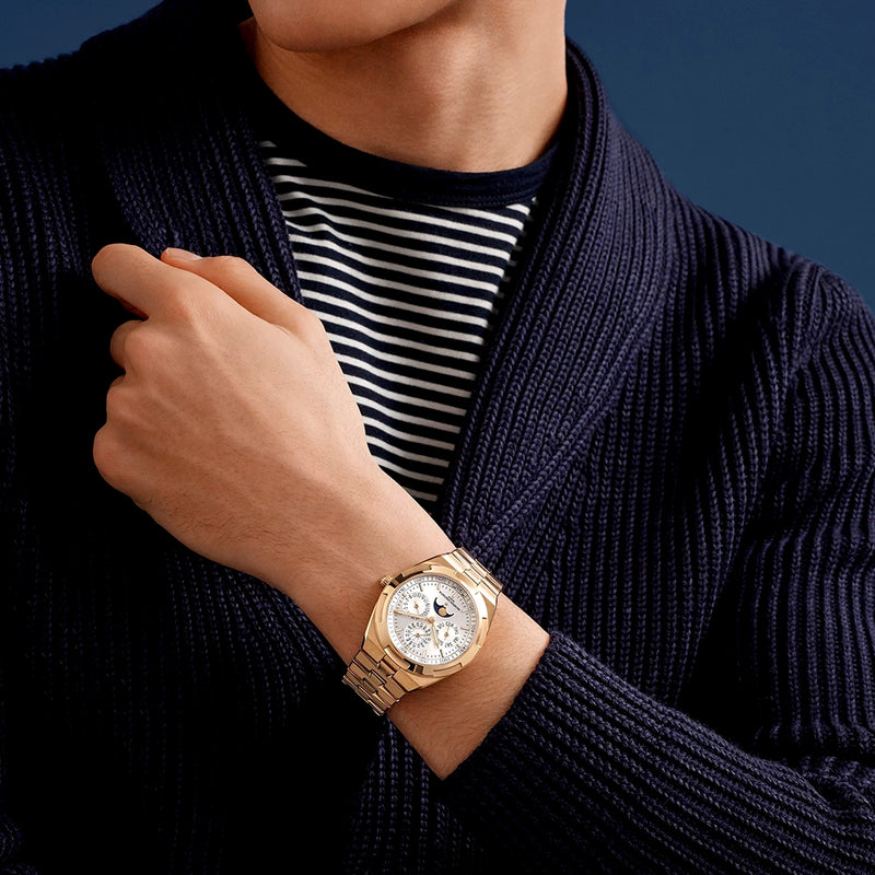 Vacheron Constantin Overseas Perpetual Calendar Ultra-Thin Silver Dial 18ct Pink Gold Watch - Berry's Jewellers