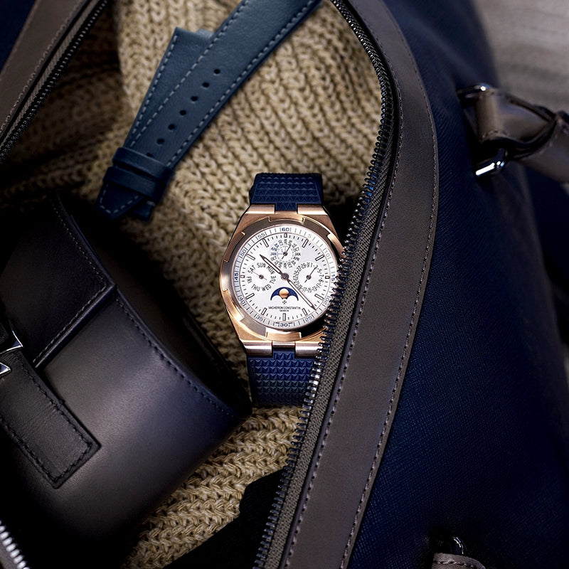 Vacheron Constantin Overseas Perpetual Calendar Ultra-Thin Silver Dial 18ct Pink Gold Watch - Berry's Jewellers