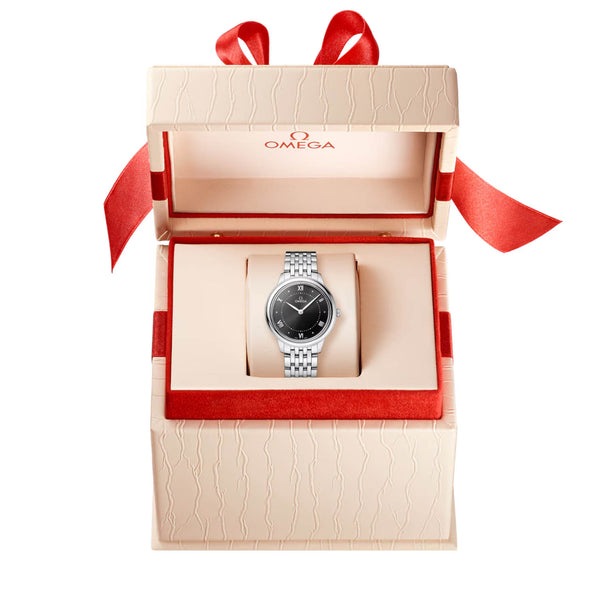 OMEGA De Ville Prestige 30mm Black Dial Ladies Bracelet Watch - Berry's Jewellers