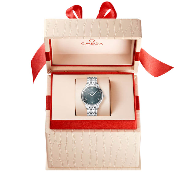 OMEGA De Ville Prestige 30mm Pine Green Dial Ladies Bracelet Watch - Berry's Jewellers