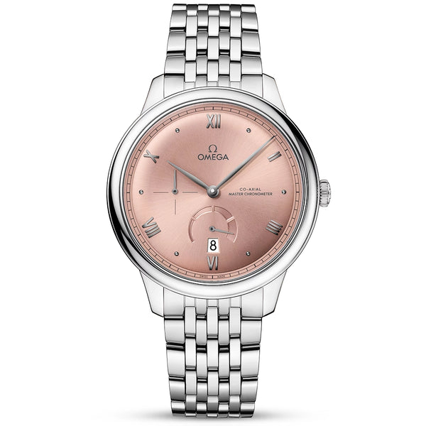 OMEGA De Ville Prestige Small Seconds 41mm Salmon Dial Automatic Bracelet Watch - Berry's Jewellers