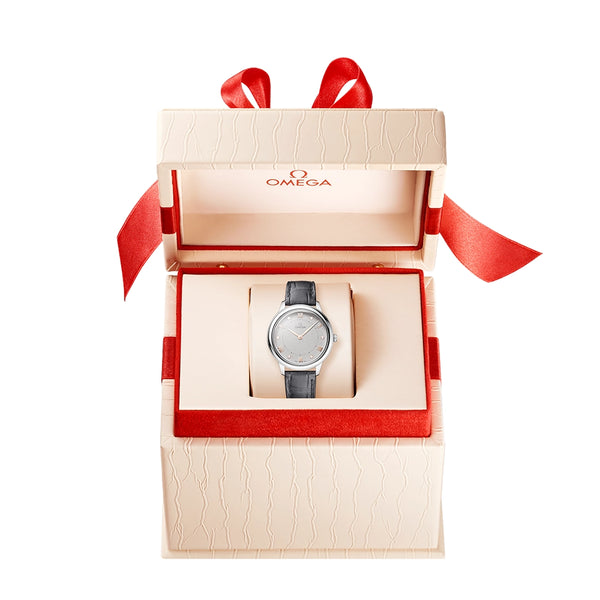 OMEGA De Ville Prestige 30mm Grey Diamond Dial Ladies Watch - Berry's Jewellers