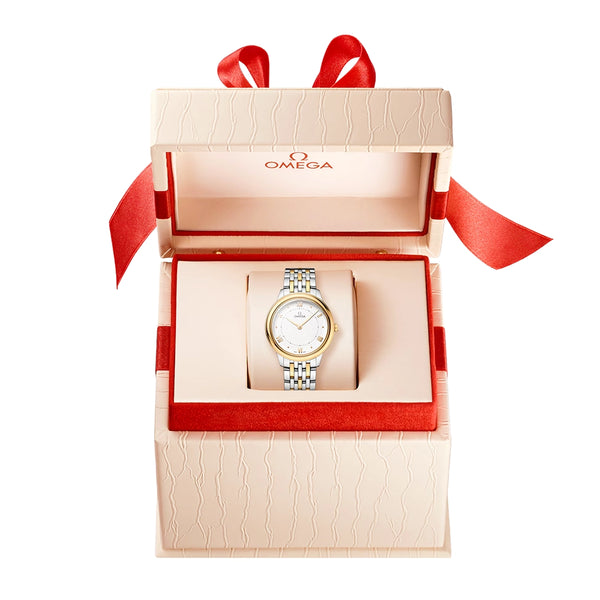 OMEGA De Ville Prestige 30mm Two-Tone Silver Dial Ladies Bracelet Watch - Berry's Jewellers