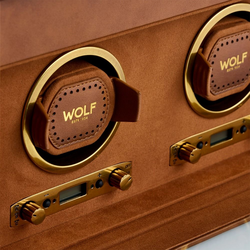 Brogue Double Watch Winder With Storage