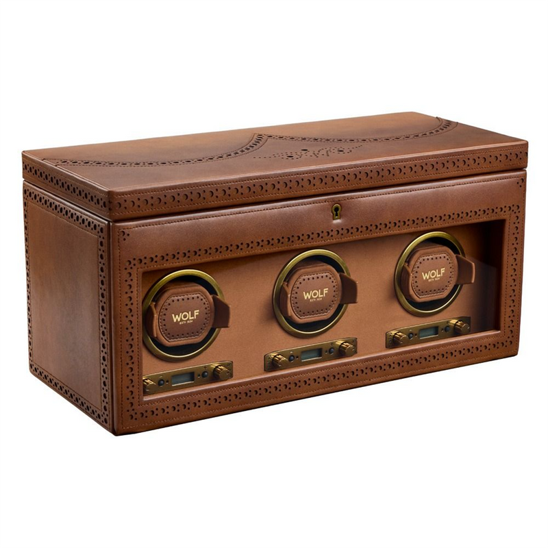Brogue Triple Watch Winder With Storage