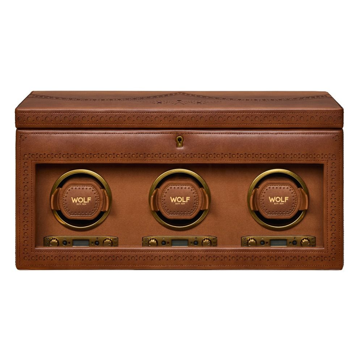 Brogue Triple Watch Winder With Storage