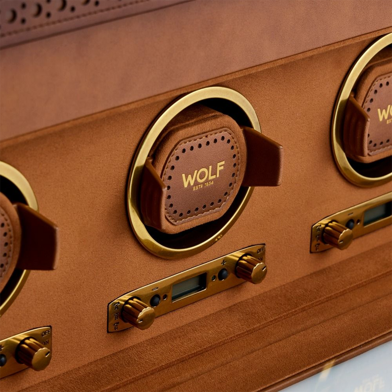 Brogue Triple Watch Winder With Storage