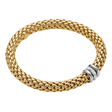 Love Nest 18ct Yellow Gold Bracelet With Diamond & Polished Shaped Rondels