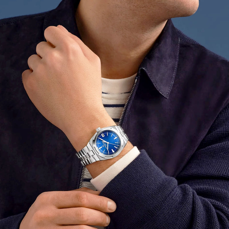 Vacheron Constantin Overseas Self-Winding 41mm Steel Blue Dial Mens Bracelet Watch - Berry's Jewellers