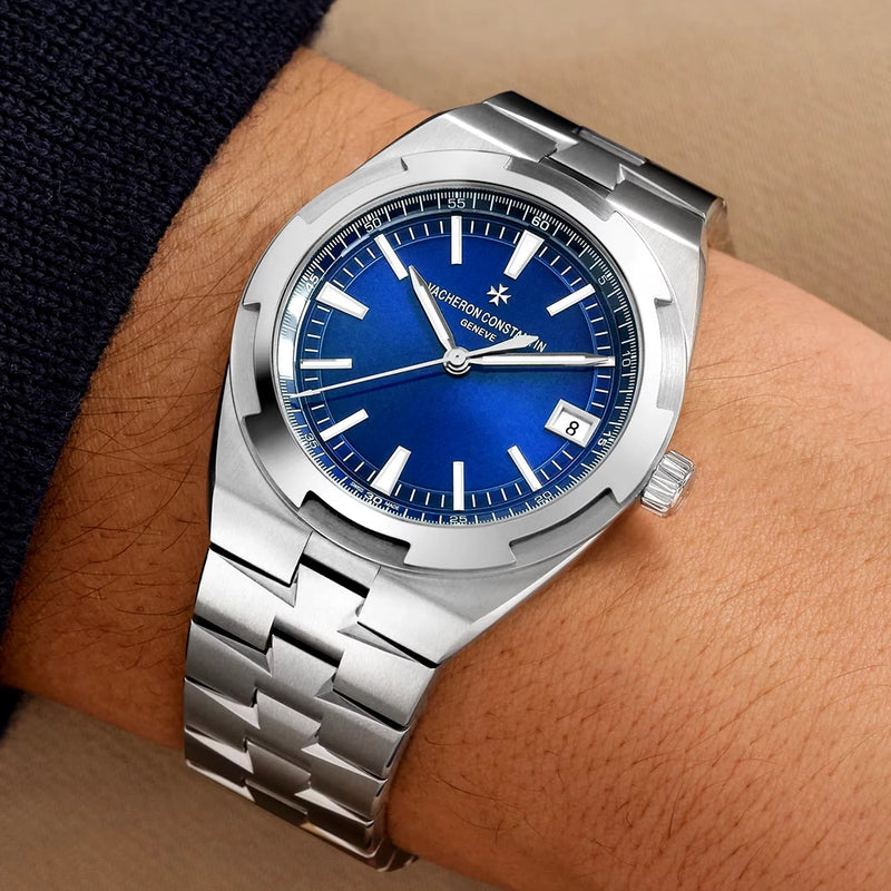 Image: https://www.berrysjewellers.co.uk/cdn/shop/files/4520v-210a-b128_1.webp?v=1742220270&width=800 Vacheron Constantin Overseas Self-Winding 41mm Steel Blue Dial Mens Bracelet Watch - Berrys Jewellers