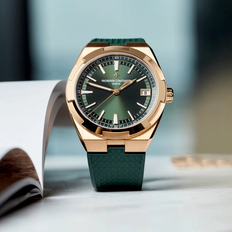 Vacheron Constantin Overseas Self-Winding 18ct Pink Gold Green Dial Automatic Men's Watch - Berry's Jewellers