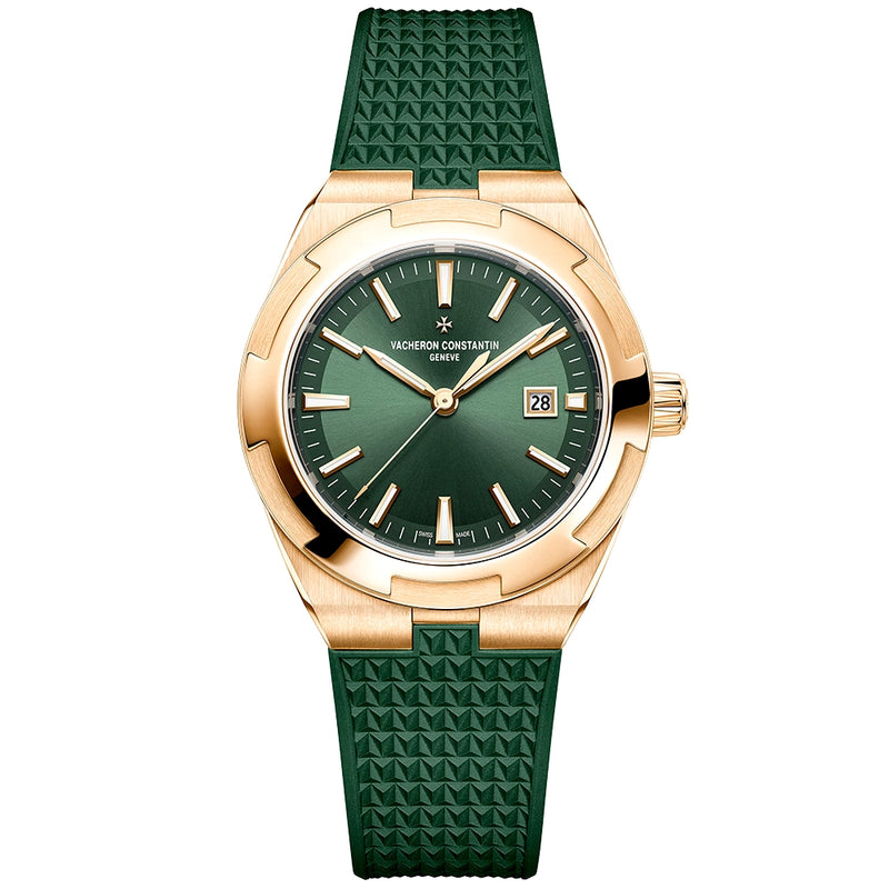 Vacheron Constantin Overseas Self-Winding 34.5mm 18ct Pink Gold Green Dial Ladies Watch - Berry's Jewellers