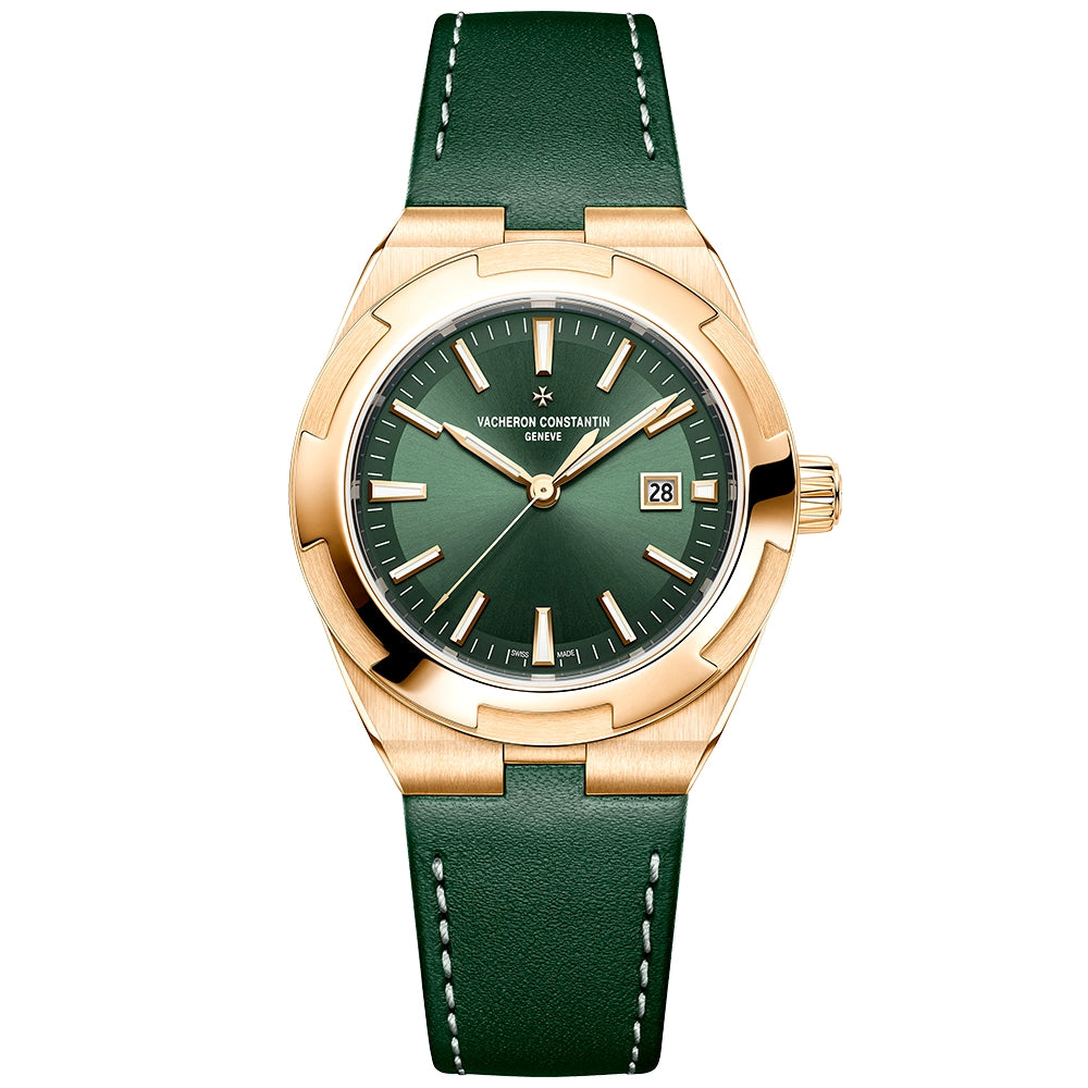 Vacheron Constantin Overseas Self-Winding 34.5mm 18ct Pink Gold Green Dial Ladies Watch - Berry's Jewellers