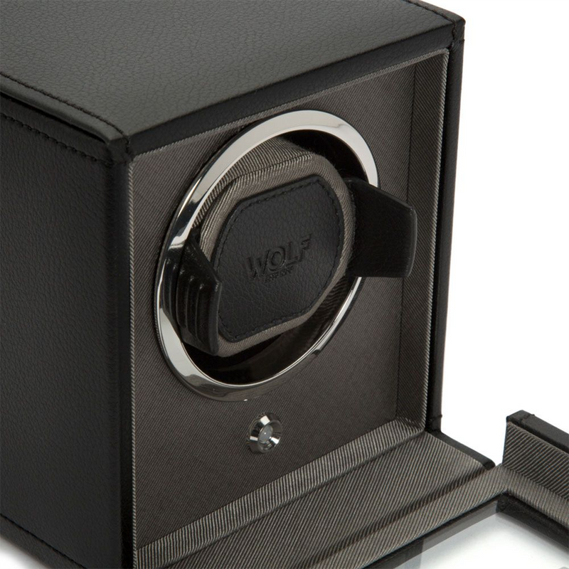 Cub Black Single Watch Winder With Cover