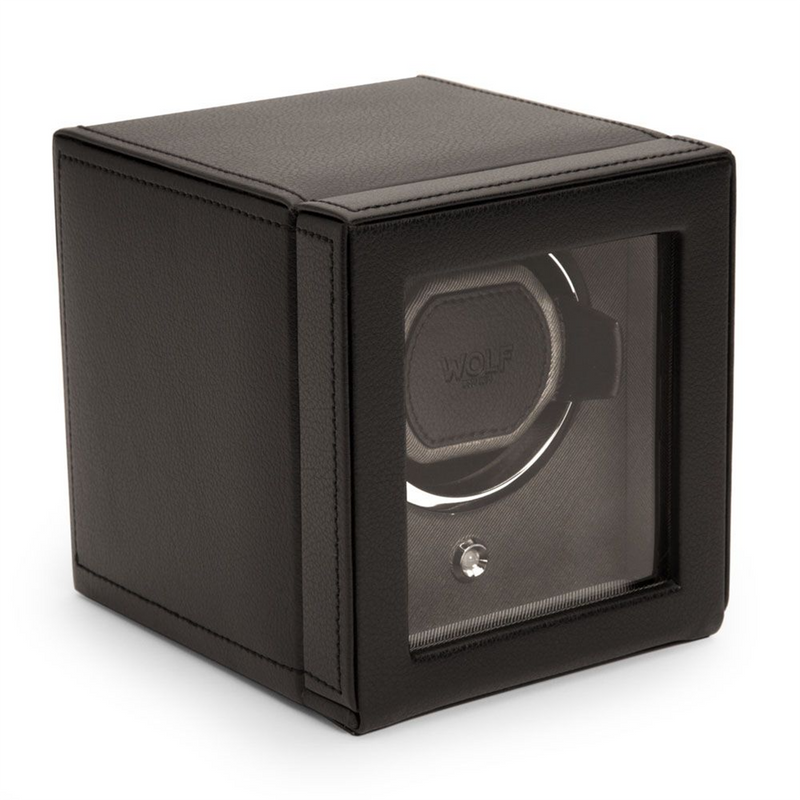 Cub Black Single Watch Winder With Cover
