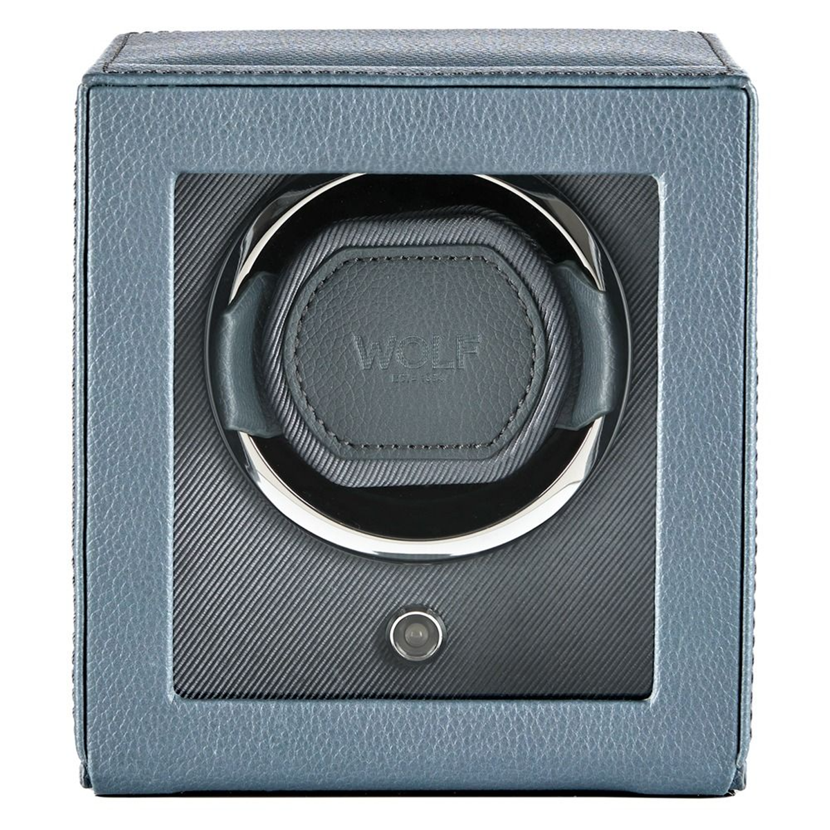 WOLF 1834 Cub Grey Single Watch Winder With Cover - Berry's Jewellers