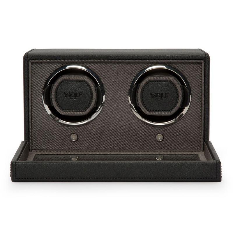 Cub Black Double Watch Winder With Cover