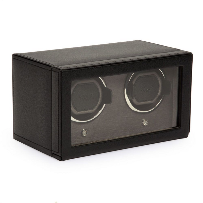 Cub Black Double Watch Winder With Cover