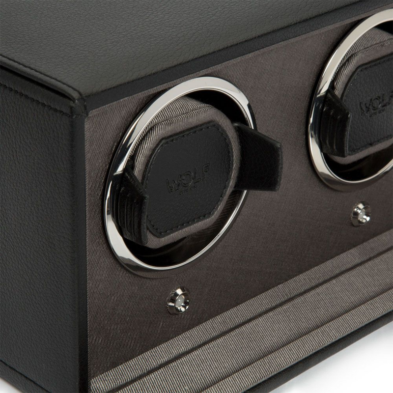 Cub Black Double Watch Winder With Cover