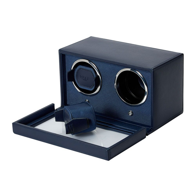 Cub Navy Double Watch Winder With Cover